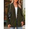 imagePRETTYGARDEN Womens Winter Corduroy Blazers Jackets Dressy Casual Ribbed Long Sleeve Lapel Fashion Work Business OuterwearArmy Green