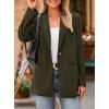 imagePRETTYGARDEN Womens Winter Corduroy Blazers Jackets Dressy Casual Ribbed Long Sleeve Lapel Fashion Work Business OuterwearArmy Green