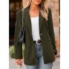 imagePRETTYGARDEN Womens Winter Corduroy Blazers Jackets Dressy Casual Ribbed Long Sleeve Lapel Fashion Work Business OuterwearArmy Green