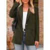imagePRETTYGARDEN Womens Winter Corduroy Blazers Jackets Dressy Casual Ribbed Long Sleeve Lapel Fashion Work Business OuterwearArmy Green