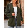 imagePRETTYGARDEN Womens Winter Corduroy Blazers Jackets Dressy Casual Ribbed Long Sleeve Lapel Fashion Work Business OuterwearArmy Green