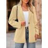 imagePRETTYGARDEN Womens Winter Corduroy Blazers Jackets Dressy Casual Ribbed Long Sleeve Lapel Fashion Work Business OuterwearBeige Yellow