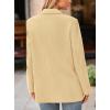 imagePRETTYGARDEN Womens Winter Corduroy Blazers Jackets Dressy Casual Ribbed Long Sleeve Lapel Fashion Work Business OuterwearBeige Yellow