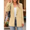 imagePRETTYGARDEN Womens Winter Corduroy Blazers Jackets Dressy Casual Ribbed Long Sleeve Lapel Fashion Work Business OuterwearBeige Yellow