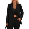 imagePRETTYGARDEN Womens Winter Corduroy Blazers Jackets Dressy Casual Ribbed Long Sleeve Lapel Fashion Work Business OuterwearBlack