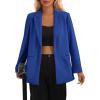 imagePRETTYGARDEN Womens Winter Corduroy Blazers Jackets Dressy Casual Ribbed Long Sleeve Lapel Fashion Work Business OuterwearBlue