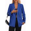 imagePRETTYGARDEN Womens Winter Corduroy Blazers Jackets Dressy Casual Ribbed Long Sleeve Lapel Fashion Work Business OuterwearBlue