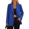 imagePRETTYGARDEN Womens Winter Corduroy Blazers Jackets Dressy Casual Ribbed Long Sleeve Lapel Fashion Work Business OuterwearBlue
