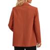 imagePRETTYGARDEN Womens Winter Corduroy Blazers Jackets Dressy Casual Ribbed Long Sleeve Lapel Fashion Work Business OuterwearBrick Red
