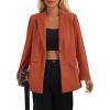imagePRETTYGARDEN Womens Winter Corduroy Blazers Jackets Dressy Casual Ribbed Long Sleeve Lapel Fashion Work Business OuterwearBrick Red