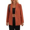 imagePRETTYGARDEN Womens Winter Corduroy Blazers Jackets Dressy Casual Ribbed Long Sleeve Lapel Fashion Work Business OuterwearBrick Red