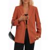 imagePRETTYGARDEN Womens Winter Corduroy Blazers Jackets Dressy Casual Ribbed Long Sleeve Lapel Fashion Work Business OuterwearBrick Red
