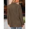 imagePRETTYGARDEN Womens Winter Corduroy Blazers Jackets Dressy Casual Ribbed Long Sleeve Lapel Fashion Work Business OuterwearBrown Coffee
