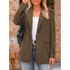imagePRETTYGARDEN Womens Winter Corduroy Blazers Jackets Dressy Casual Ribbed Long Sleeve Lapel Fashion Work Business OuterwearBrown Coffee