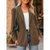 imagePRETTYGARDEN Womens Winter Corduroy Blazers Jackets Dressy Casual Ribbed Long Sleeve Lapel Fashion Work Business OuterwearBrown Coffee