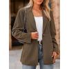 imagePRETTYGARDEN Womens Winter Corduroy Blazers Jackets Dressy Casual Ribbed Long Sleeve Lapel Fashion Work Business OuterwearBrown Coffee