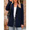 imagePRETTYGARDEN Womens Winter Corduroy Blazers Jackets Dressy Casual Ribbed Long Sleeve Lapel Fashion Work Business OuterwearNavy