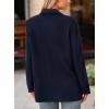 imagePRETTYGARDEN Womens Winter Corduroy Blazers Jackets Dressy Casual Ribbed Long Sleeve Lapel Fashion Work Business OuterwearNavy