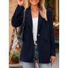 imagePRETTYGARDEN Womens Winter Corduroy Blazers Jackets Dressy Casual Ribbed Long Sleeve Lapel Fashion Work Business OuterwearNavy