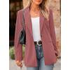 imagePRETTYGARDEN Womens Winter Corduroy Blazers Jackets Dressy Casual Ribbed Long Sleeve Lapel Fashion Work Business OuterwearPink