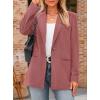 imagePRETTYGARDEN Womens Winter Corduroy Blazers Jackets Dressy Casual Ribbed Long Sleeve Lapel Fashion Work Business OuterwearPink