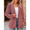 imagePRETTYGARDEN Womens Winter Corduroy Blazers Jackets Dressy Casual Ribbed Long Sleeve Lapel Fashion Work Business OuterwearPink
