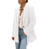 imagePRETTYGARDEN Womens Winter Corduroy Blazers Jackets Dressy Casual Ribbed Long Sleeve Lapel Fashion Work Business OuterwearWhite