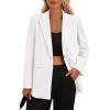 imagePRETTYGARDEN Womens Winter Corduroy Blazers Jackets Dressy Casual Ribbed Long Sleeve Lapel Fashion Work Business OuterwearWhite