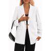 imagePRETTYGARDEN Womens Winter Corduroy Blazers Jackets Dressy Casual Ribbed Long Sleeve Lapel Fashion Work Business OuterwearWhite