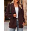 imagePRETTYGARDEN Womens Winter Corduroy Blazers Jackets Dressy Casual Ribbed Long Sleeve Lapel Fashion Work Business OuterwearWine Red