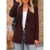 imagePRETTYGARDEN Womens Winter Corduroy Blazers Jackets Dressy Casual Ribbed Long Sleeve Lapel Fashion Work Business OuterwearWine Red