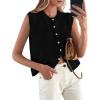 imagePRETTYGARDEN Sweater Vest Women 2025 Spring Summer Casual Lightweight Knit Sleeveless Button Down Tank Tops Trendy ClothesBlack