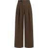 imagePRETTYGARDEN Womens Wide Leg Pants Dressy High Waisted Business Casual Work Office Suit Palazzo Pant TrousersCoffee
