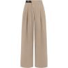 imagePRETTYGARDEN Womens Wide Leg Pants Dressy High Waisted Business Casual Work Office Suit Palazzo Pant TrousersLight Khaki