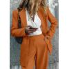 imagePRETTYGARDEN Womens Fall Two Piece Outfits Dressy Blazer Jacket and Wide Leg Pants Pockets Business Casual Office Suit SetsBrown