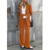 imagePRETTYGARDEN Womens Fall Two Piece Outfits Dressy Blazer Jacket and Wide Leg Pants Pockets Business Casual Office Suit SetsBrown