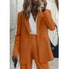 imagePRETTYGARDEN Womens Fall Two Piece Outfits Dressy Blazer Jacket and Wide Leg Pants Pockets Business Casual Office Suit SetsBrown