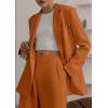 imagePRETTYGARDEN Womens Fall Two Piece Outfits Dressy Blazer Jacket and Wide Leg Pants Pockets Business Casual Office Suit SetsBrown