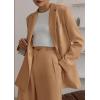 imagePRETTYGARDEN Womens Fall Two Piece Outfits Dressy Blazer Jacket and Wide Leg Pants Pockets Business Casual Office Suit SetsKhaki