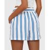imagePRETTYGARDEN Boxer Shorts for Women 2025 Spring Striped PJ Y2K Casual Cotton Pajama Summer Lounge Sleep Bottoms with PocketsStriped White Blue