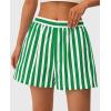 imagePRETTYGARDEN Boxer Shorts for Women 2025 Spring Striped PJ Y2K Casual Cotton Pajama Summer Lounge Sleep Bottoms with PocketsStriped White Green