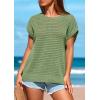 imagePRETTYGARDEN Womens Spring Tops 2025 Summer Shirts Crochet Cap Sleeve Sweater Pullover Cute Crew Neck Beach Cover UpsBean Green