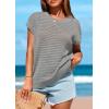 imagePRETTYGARDEN Womens Spring Tops 2025 Summer Shirts Crochet Cap Sleeve Sweater Pullover Cute Crew Neck Beach Cover UpsGrey