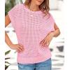 imagePRETTYGARDEN Womens Spring Tops 2025 Summer Shirts Crochet Cap Sleeve Sweater Pullover Cute Crew Neck Beach Cover UpsPink