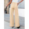 imagePRETTYGARDEN Womens Wide Leg Dress Pants Dressy Casual High Elastic Waisted Work Office Trousers Palazzo PantsBeige