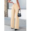 imagePRETTYGARDEN Womens Wide Leg Dress Pants Dressy Casual High Elastic Waisted Work Office Trousers Palazzo PantsBeige