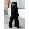 imagePRETTYGARDEN Womens Wide Leg Dress Pants Dressy Casual High Elastic Waisted Work Office Trousers Palazzo PantsBlack