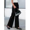 imagePRETTYGARDEN Womens Wide Leg Dress Pants Dressy Casual High Elastic Waisted Work Office Trousers Palazzo PantsBlack