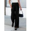 imagePRETTYGARDEN Womens Wide Leg Dress Pants Dressy Casual High Elastic Waisted Work Office Trousers Palazzo PantsBlack