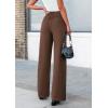 imagePRETTYGARDEN Womens Wide Leg Dress Pants Dressy Casual High Elastic Waisted Work Office Trousers Palazzo PantsCoffee